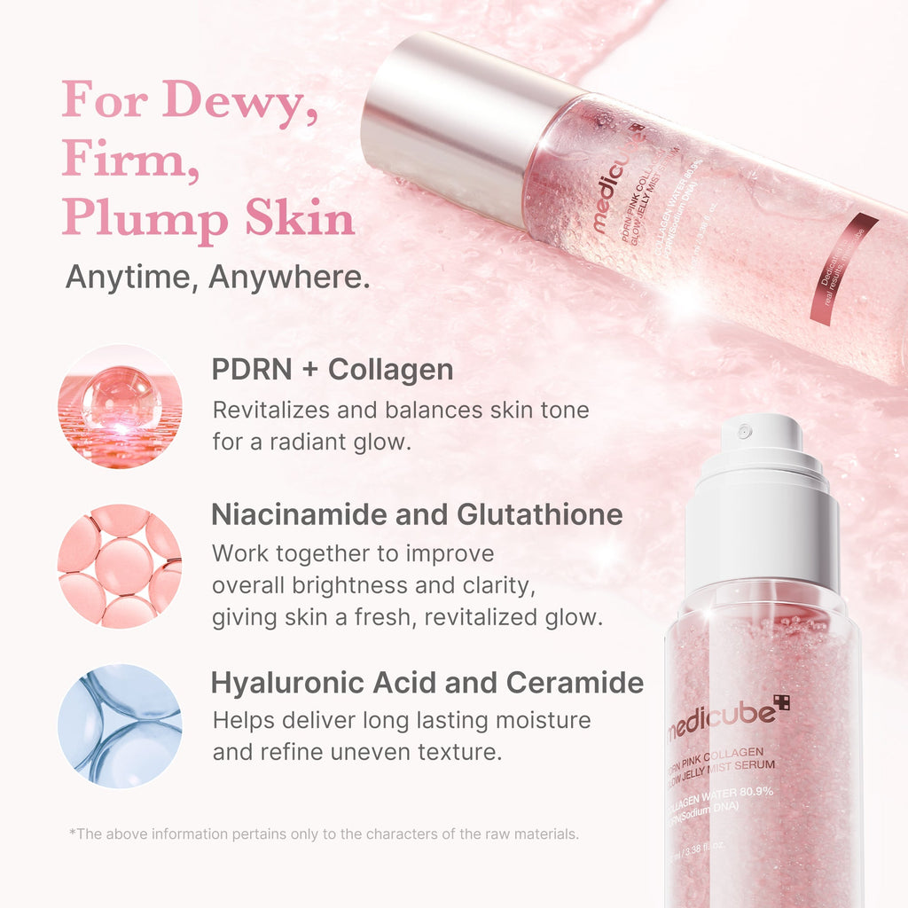 PDRN Pink Collagen Glow Jelly Mist Serum - medicube.us