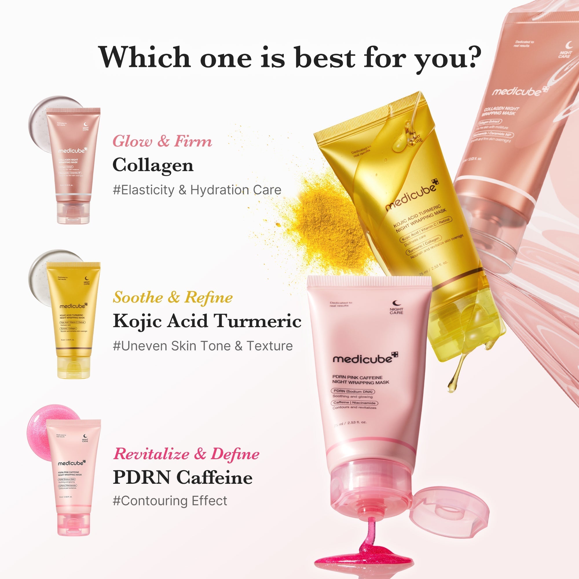 PDRN Pink Caffeine Overnight Wrapping Mask - medicube.us